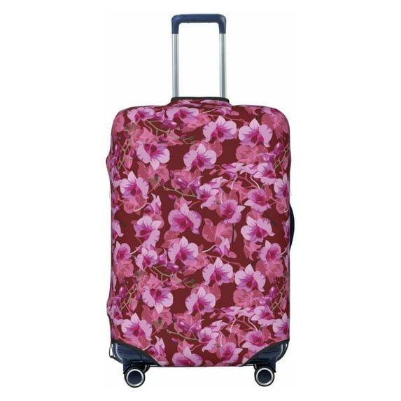 Lsque Orchids Flowers Printed Luggage Cover, Travel Luggage Protector,Scratch and Dirt Resistant, Fits 18-32 Inch Luggage - X-Large