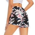 thumbnail image 1 of Lsque Orchids Flowers Printed Women's Running Shorts with Liner Pockets,Elastic Quick Dry Workout Athletic Gym Yoga Shorts,Womens High Waist Shorts-X-Large, 1 of 9