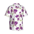 thumbnail image 1 of Lsque Orchids Flowers pattern Hawaiian Shirt for Men, Unisex Summer Beach Casual Short Sleeve Button Down Shirts-Large, 1 of 9