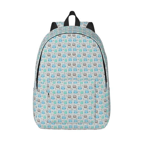 Lsque Owl Pattern Canvas Daypack, Durable Backpack, High-quality Versatile Backpack,Vintage Compact Backpack-Small