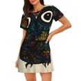 thumbnail image 1 of Lsque Owl with Mandala Pattern Nightgowns for Women Sleep Shirts Short Sleeve Nightshirt Pullover Nightdress Soft Sleepwear Relaxed Fit Nightdress, 1 of 6