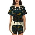 thumbnail image 1 of Lsque Owl with Mandala Women's Short-Sleeved Pajama Set - 2 Piece Soft and Lightweight Sleepwear Set-XX-Large, 1 of 9