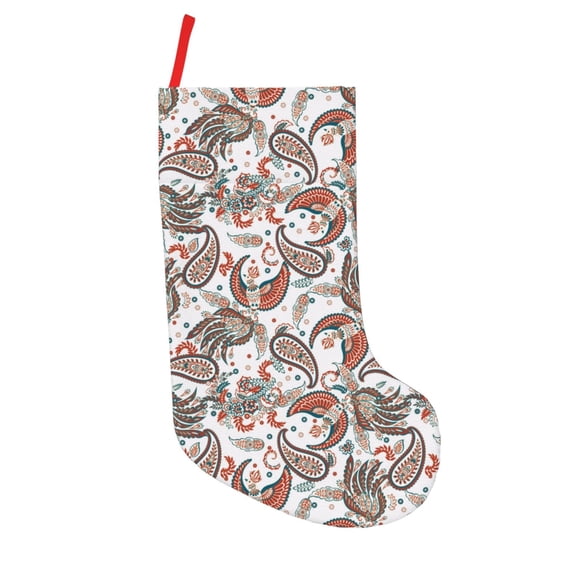 Lsque Paisley Floral Pattern 18 Inch Christmas Stockings, Festive Holiday Stocking for Christmas Decorations Holiday Decor