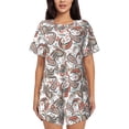 thumbnail image 1 of Lsque Paisley Floral Women's Short-Sleeved Pajama Set - 2 Piece Soft and Lightweight Sleepwear Set-Small, 1 of 9