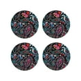 thumbnail image 1 of Lsque Paisley Pattern 4" Drink Coasters Set of 4, PVC Leather Absorbent Coasters, Table Coaster Set Decorative Coffee Cup Coasters Housewarming Gift -Round Shape, 1 of 6