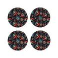 thumbnail image 1 of Lsque Paisley1 Pattern 4" Drink Coasters Set of 4, PVC Leather Absorbent Coasters, Table Coaster Set Decorative Coffee Cup Coasters Housewarming Gift -Round Shape, 1 of 6