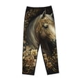 thumbnail image 1 of Lsque Palatial Gold Pattern Horse Print Women's Pajama Pants, Lounge Pant - Comfortable Home Wear,Elastic Waistband, Stylish Design-Medium, 1 of 9