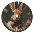 thumbnail image 1 of Lsque Palatial Style Flower Rabbit Print Christmas Tree Skirt, Tree Skirt with Ties or Velcro, Perfect for Holiday Decorations, Halloween, and New Year-36", 1 of 7