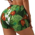 thumbnail image 1 of Lsque Palm Leaves And Tropical Flowers Pattern High Waisted Biker Shorts for Women-Tummy Control Fitness Athletic Workout Running Yoga Gym Shorts,Moisture-Wicking-XX-Large, 1 of 9