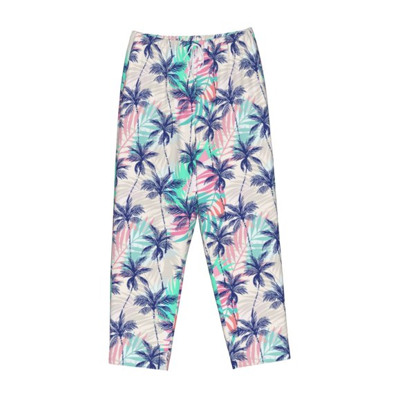 Lsque Palm Leaves Print Women's Pajama Pants, Lounge Pant - Comfortable Home Wear,Elastic Waistband, Stylish Design-XX-Large