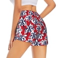 thumbnail image 1 of Lsque Palm Tree Pattern on Red Printed Women's Running Shorts with Liner Pockets,Elastic Quick Dry Workout Athletic Gym Yoga Shorts,Womens High Waist Shorts-XX-Large, 1 of 9