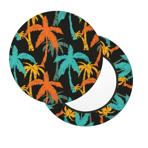 Lsque Palm Trees Round Bar chair cushion covers Velvet Fabric Premium Comfort Protects from Scratches and Stains for 14-17 Inch Chair- 13 inch