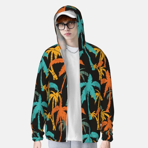 Lsque Palm Trees UPF 50+ Lightweight Sun Protection Men's Women's Long Sleeve Shirt, Hoodie Performance -Medium