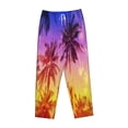 thumbnail image 1 of Lsque Palm Trees at Sunset Print Women's Pajama Pants, Lounge Pant - Comfortable Home Wear,Elastic Waistband, Stylish Design-Small, 1 of 9