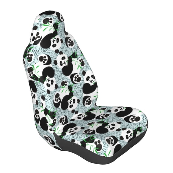 Lsque Panda And Eucalyptus Pattern Car Seat Covers for Front Seats , Waterproof Seat Covers for Cars, Sporty Front Seat Covers,Car Seat Cover Protector Front Seats