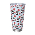 thumbnail image 1 of Lsque Panda And Rose Pattern 20oz Car Cup with Lid and Straw, Insulated Coffee Cup with Straw Topper, Spill Proof Travel Coffee Mug, Stainless Steel Tumble-Without Straw, 1 of 8