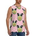 thumbnail image 1 of Lsque Panda Avocado Print Men's Cotton Blend Sleeveless Muscle Shirts (S-3XL)- Moisture Wicking, Odor Protection, UPF 30+,Large, 1 of 8