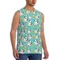 thumbnail image 1 of Lsque Panda Bathing In The Bath Print Men's Cotton Blend Sleeveless Muscle Shirts (S-3XL)- Moisture Wicking, Odor Protection, UPF 30+,XX-Large, 1 of 8