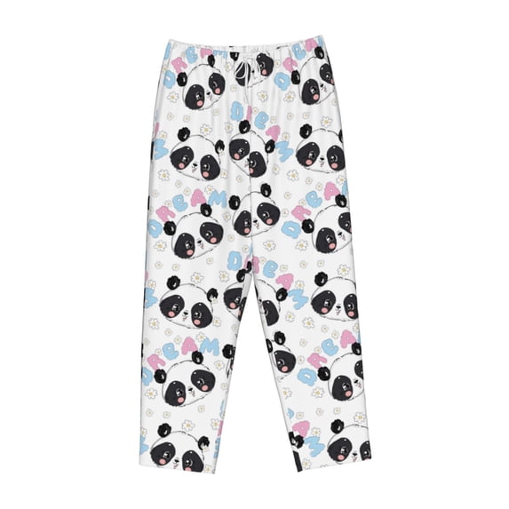 Lsque Panda Bear1 Print Women's Pajama Pants, Lounge Pant - Comfortable Home Wear,Elastic Waistband, Stylish Design-X-Large
