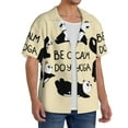 thumbnail image 1 of Lsque Panda Doing Yoga print Men's Cuban Collar Short Sleeve Shirt Summer Beachwear Casual Button Down Fashionable Vacation Leisure Shirt-XX-Large, 1 of 7