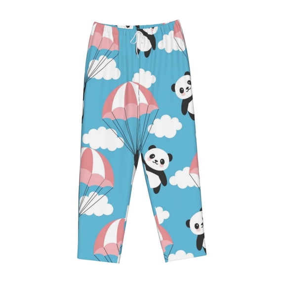 Lsque Panda Flying in the Sky Print Women's Pajama Pants, Lounge Pant - Comfortable Home Wear,Elastic Waistband, Stylish Design-XX-Large