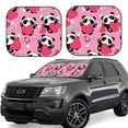 thumbnail image 1 of Lsque Panda Heart Valentine Pink 2 PCS Windshield Sun Shade | CarFoldable Window Covers | Car Accessories Reflect UV for Universal Cars SUV Truck | Large, 1 of 7