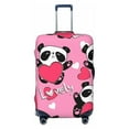thumbnail image 1 of Lsque Panda Heart Valentine Pink Printed Luggage Cover, Travel Luggage Protector,Scratch and Dirt Resistant, Fits 18-32 Inch Luggage - Small, 1 of 9