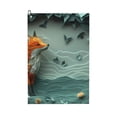 thumbnail image 1 of Lsque Paper Fox Crow Fantasy Premium Golf Towel - Ultra Absorbent and Quick Drying Microfiber Towel with Carabiner - Gift for Men -24" X 16", 1 of 8