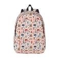 thumbnail image 1 of Lsque Paris Pattern Canvas Daypack, Durable Backpack, High-quality Versatile Backpack,Vintage Compact Backpack-Small, 1 of 6