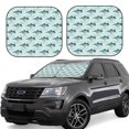 thumbnail image 1 of Lsque Party Shark Cute 2 PCS Windshield Sun Shade | CarFoldable Window Covers | Car Accessories Reflect UV for Universal Cars SUV Truck | Small, 1 of 7
