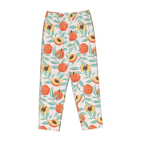 Lsque Peach Print Women's Pajama Pants, Lounge Pant - Comfortable Home Wear,Elastic Waistband, Stylish Design-Medium