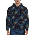 thumbnail image 1 of Lsque Peacock Feathers Pattern Casual Men's Hoodie,Hooded Sweatshirt with Kangaroo Pocket,Pullover Hoodie-4X-Large, 1 of 7