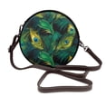 thumbnail image 1 of Lsque Peacock Feathers2 Pattern Shoulder Bag – Microfiber Leather Crossbody with Detachable Strap & Handle Ring, Waterproof & Durable, Elegant Everyday Carry, 1 of 5