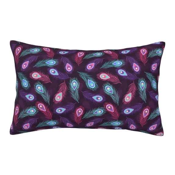 Lsque Peacock Feathers3 Pattern Pillow Case – Soft & Cozy Throw Pillow Cover, Hypoallergenic Cushion Case for Sleeping Women with Envelope Closure-20"x30"
