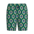 thumbnail image 1 of Lsque Peacock'S Tail Mens Sleep Pajama Shorts,Short Pajama Pants, Cotton Ultra-Soft Knit-X-Large, 1 of 9