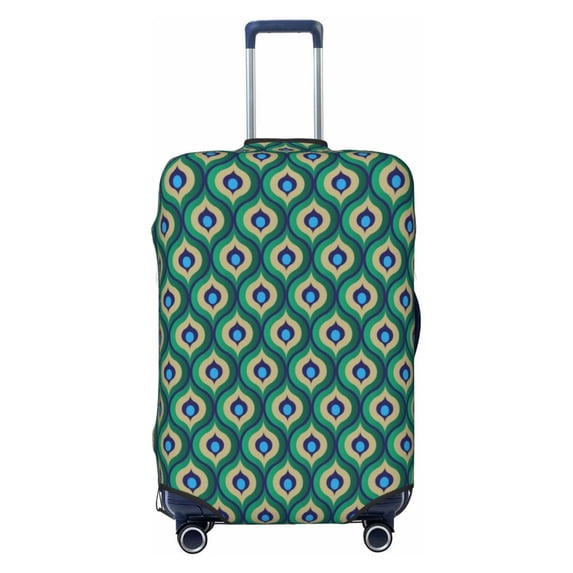 Lsque Peacock'S Tail Printed Luggage Cover, Travel Luggage Protector,Scratch and Dirt Resistant, Fits 18-32 Inch Luggage - Large