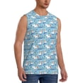 thumbnail image 1 of Lsque Pelican Reed And Fish Print Men's Cotton Blend Sleeveless Muscle Shirts (S-3XL)- Moisture Wicking, Odor Protection, UPF 30+,Large, 1 of 8