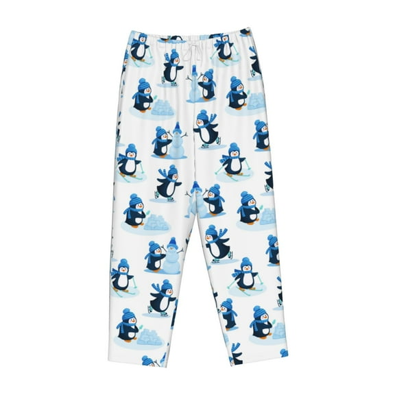 Lsque Penguin Winter Fun Print Women's Pajama Pants, Lounge Pant - Comfortable Home Wear,Elastic Waistband, Stylish Design-Small