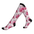 thumbnail image 1 of Lsque Peonies And Roses Pattern Sport Compression Socks for Men & Women 15-20 mmHg Knee High Nurse Pregnant Running Medical and Travel Athletic, 1 of 6