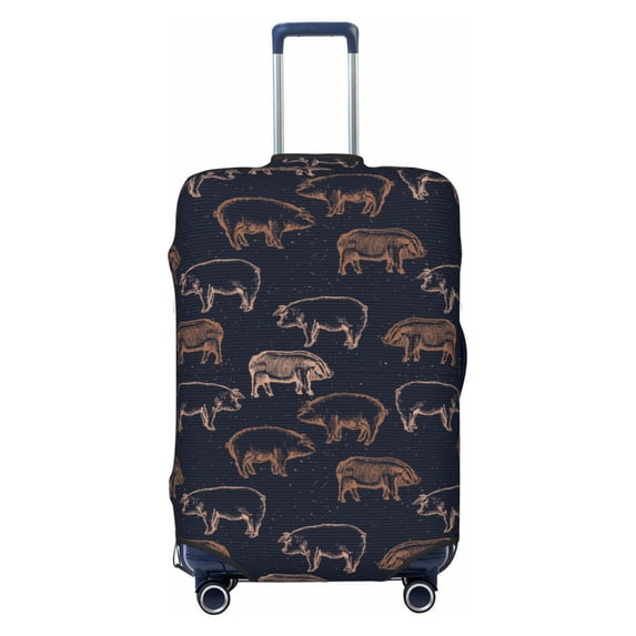 Lsque Pig Farm Printed Luggage Cover, Travel Luggage Protector,Scratch and Dirt Resistant, Fits 18-32 Inch Luggage - Medium