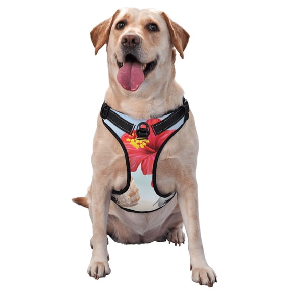 Lsque Pikmin Dog Harness, No-Pull Pet Harness with 2 Leash Clips, Adjustable Soft Padded Dog Vest with Easy Control Handle for Large Dogs-