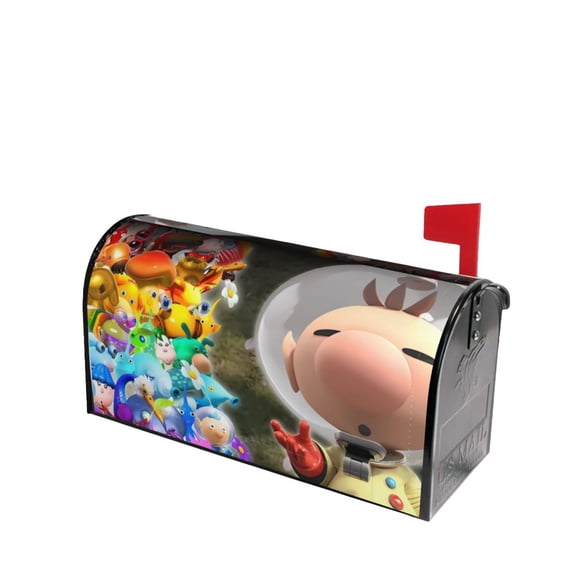Lsque Pikmin Mailbox Cover Standard Size ,Magnetic Mailbox Covers Post Wraps Letter Box Cover -25.5x21 in