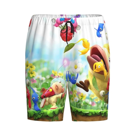 Lsque Pikmin Mens Sleep Pajama Shorts,Short Pajama Pants, Cotton Ultra-Soft Knit-3X-Large