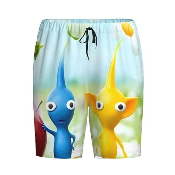 Lsque Pikmin Mens Sleep Pajama Shorts,Short Pajama Pants, Cotton Ultra-Soft Knit-XX-Large
