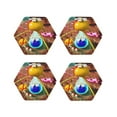 thumbnail image 1 of Lsque Pikmin Pattern 4" Drink Coasters Set of 4, PVC Leather Absorbent Coasters, Table Coaster Set Decorative Coffee Cup Coasters Housewarming Gift, 1 of 7