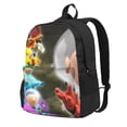 thumbnail image 1 of Lsque Pikmin Pattern Adult Backpack – Durable & Lightweight PU Canvas Storage Bag , 15” Laptop Compartment, and Multiple Pockets, 1 of 7