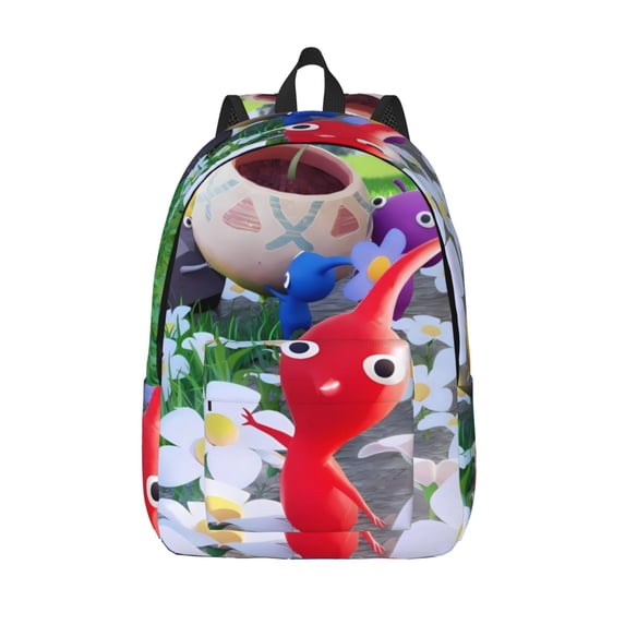 Lsque Pikmin Pattern Canvas Daypack, Durable Backpack, High-quality Versatile Backpack,Vintage Compact Backpack-Small