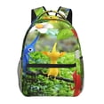 thumbnail image 1 of Lsque Pikmin Pattern Casual Backpack for School, Work, Travel – Adjustable Straps, Multiple Compartments – Ergonomic Design, Fits Laptops and Tablets, 1 of 7