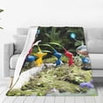 thumbnail image 1 of Lsque Pikmin Pattern Fuzzy Fleece Throw Blanket Extra Large,Super Soft,Fluffy and Warm Blankets for Couch,Bed,All Season Use (40"x30"), 1 of 7