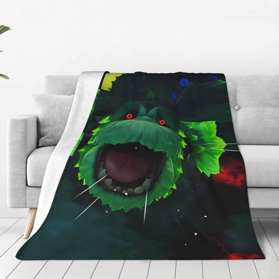 Lsque Pikmin Pattern Fuzzy Fleece Throw Blanket Extra Large,Super Soft,Fluffy and Warm Blankets for Couch,Bed,All Season Use (50"x40")